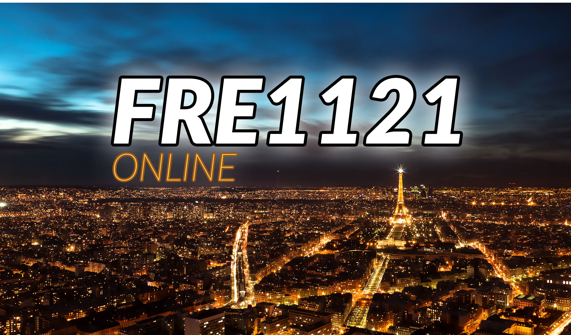 FRE1121 Online course cover featuring the Paris skyline