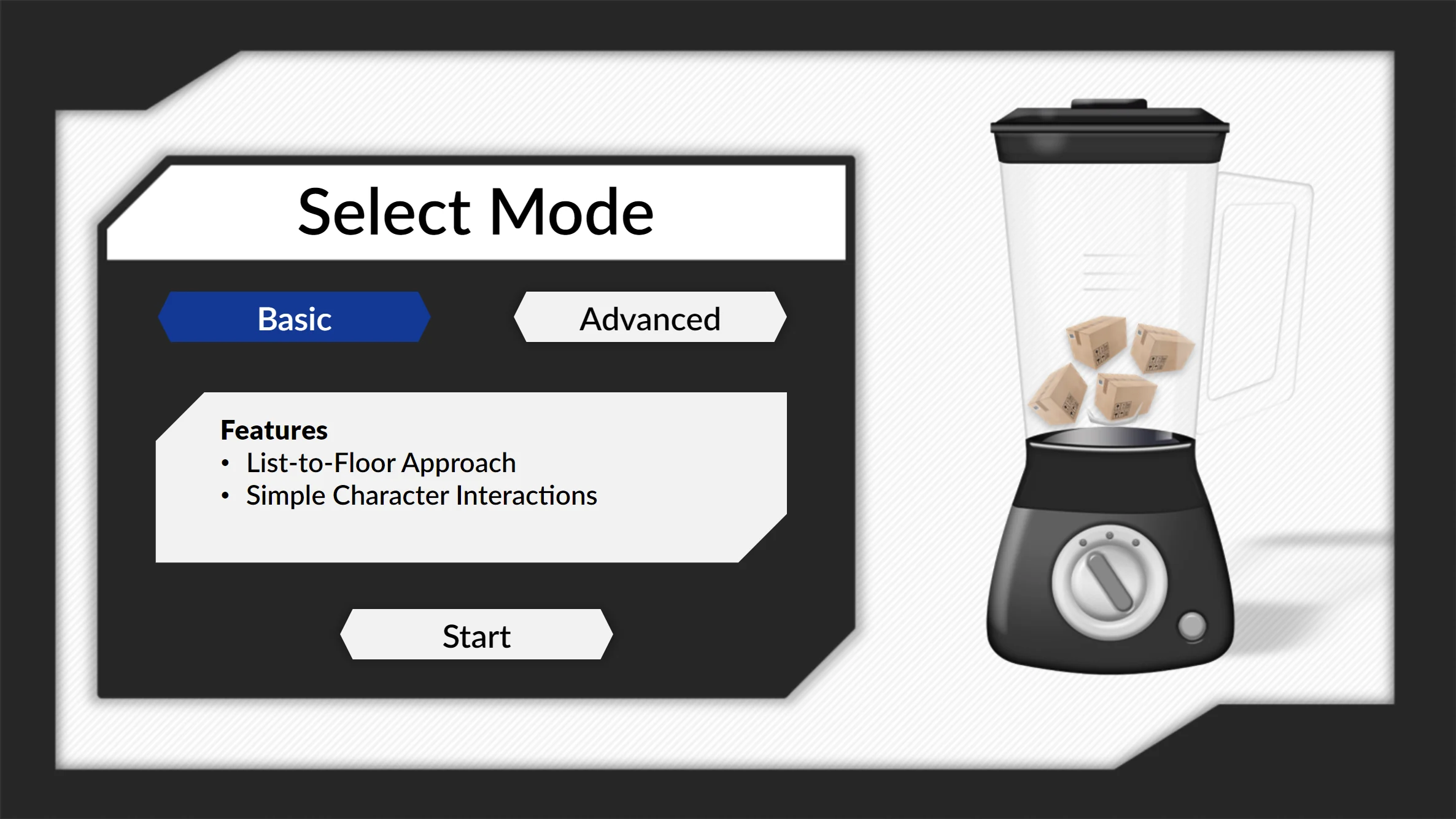 Mode selection screen