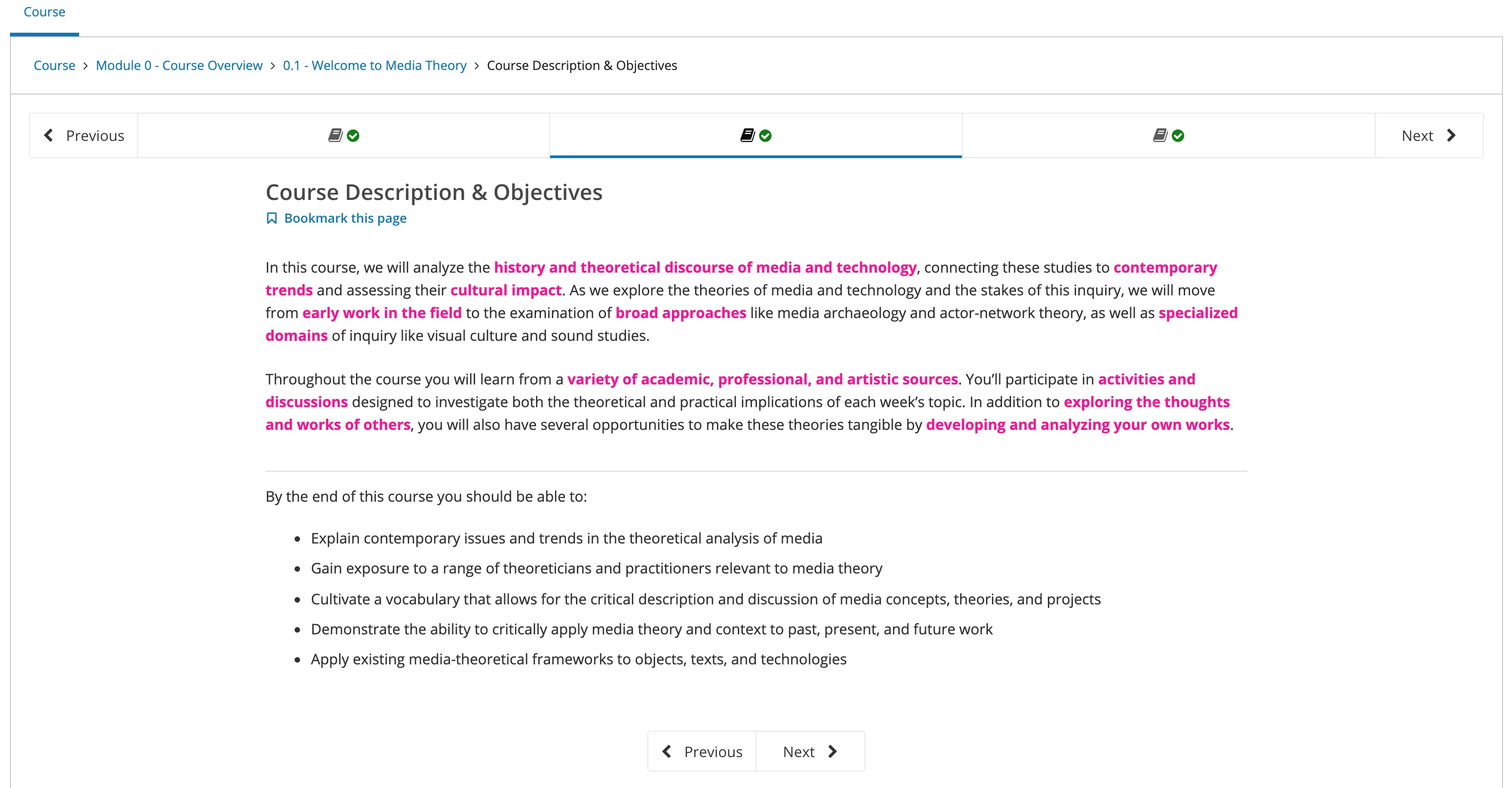 NYU course module