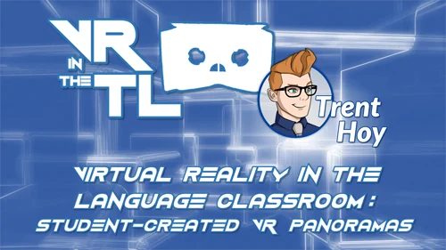 Presentation slide about virtual reality in language learning